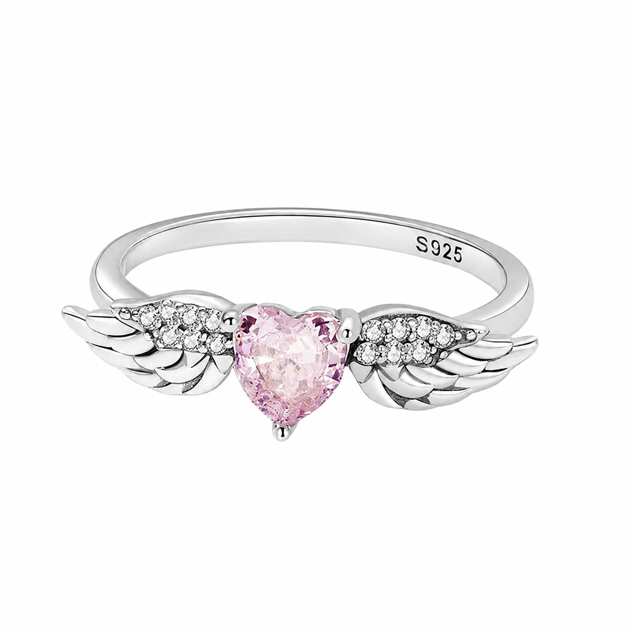 Bague Ailes d'Ange Scintillante en Argent