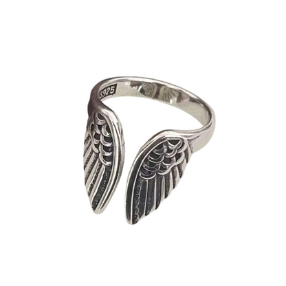 Bague Ailes d'Ange Femme en Argent réglable