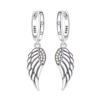 Boucles d'Oreilles Ailes d'Ange Pendantes