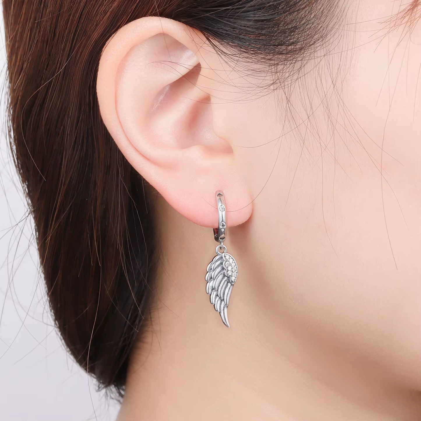 Boucles d'Oreilles Ailes d'Ange Pendantes