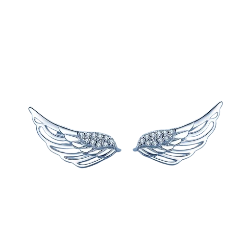 Boucles d'Oreilles Ailes d'Ange Zircons Argent