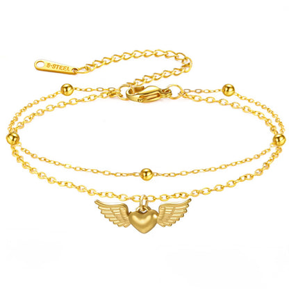 Bracelet Cœur Ailé Femme