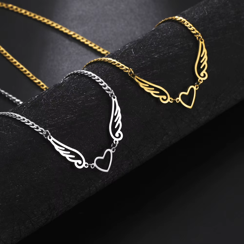 Collier Coeur Ailes d'Ange