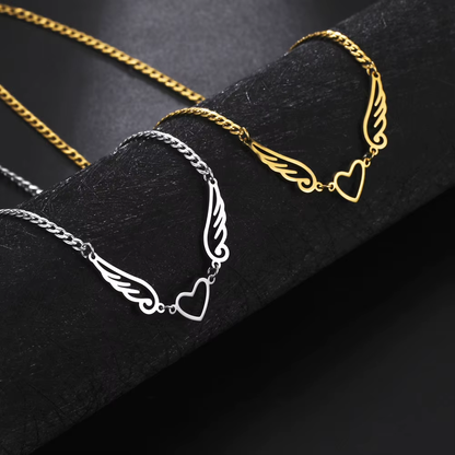 Collier Coeur Ailes d'Ange