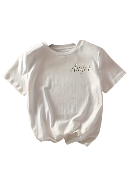 Tshirt Ailes d'Ange dans le Dos Blanc pour Femme vue de Face