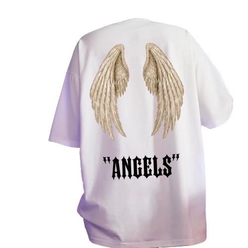 T-shirt Ailes d'Ange dans le Dos Blanc